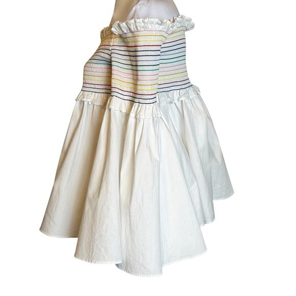 Greyson Top Womens Size M Rainbow Embroidery Off Shoulder Boho Festival Peasant - Picture 3 of 11